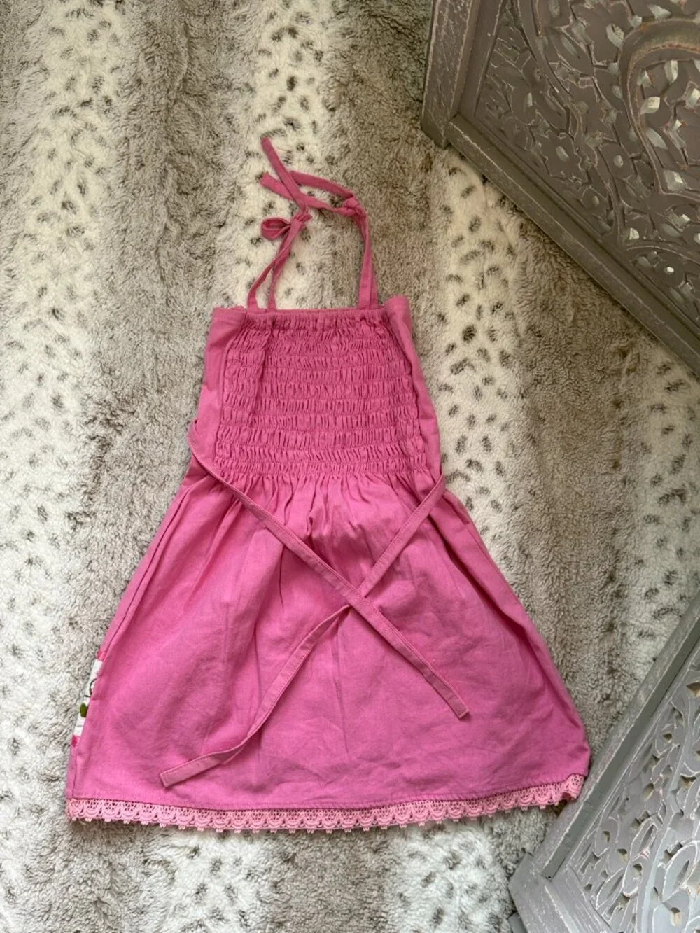 Pink fiesta floral dress girls 3T rainbow sunflower summer vacation girlhoodcore